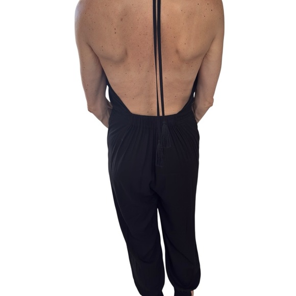 INDAH Reformation Black Halter Jumpsuit Size Small - Picture 7 of 8